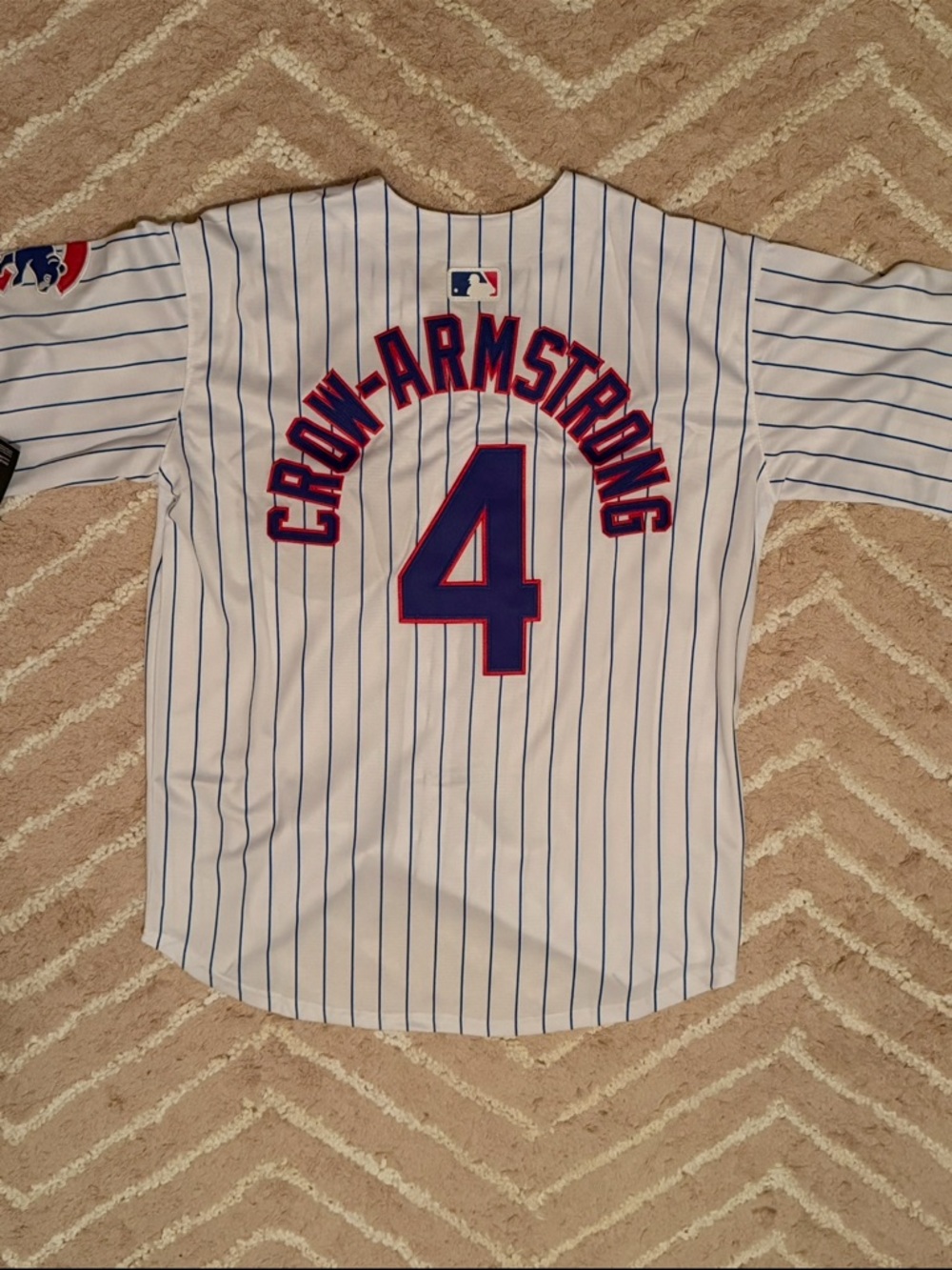 Chicago Cubs #4 Crow-Armstrong Baseball Jersey - White/Blue